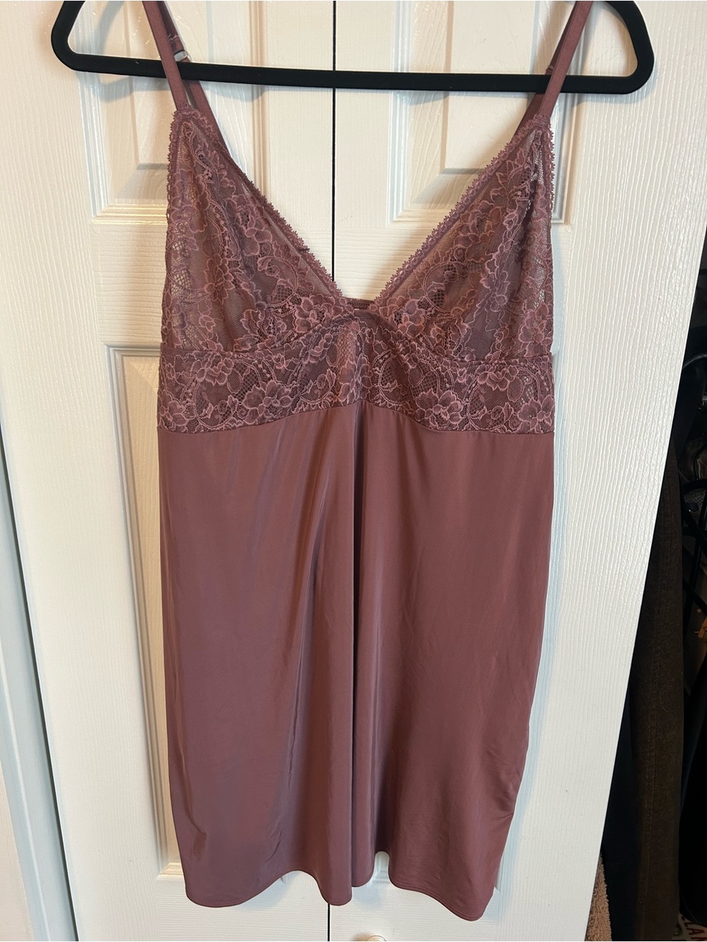 Gilligan & O'Malley Dusty Mauve Lace-Trim Chemise